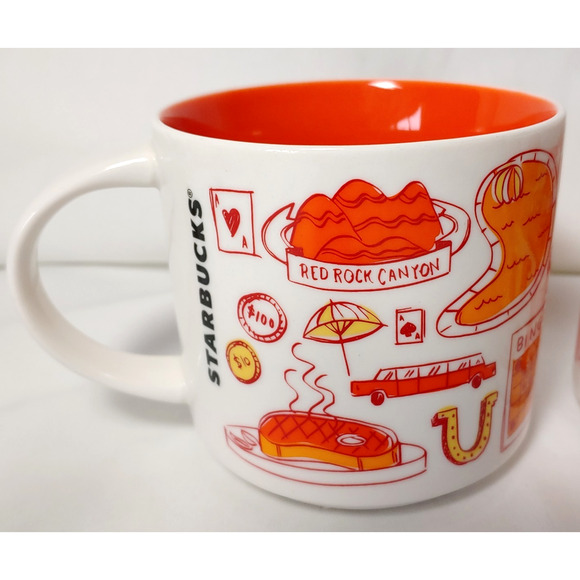 Starbucks Mugs Las Vegas Pair Been There Series 14oz Ceramic Coffee Cup Gift - Picture 3 of 11